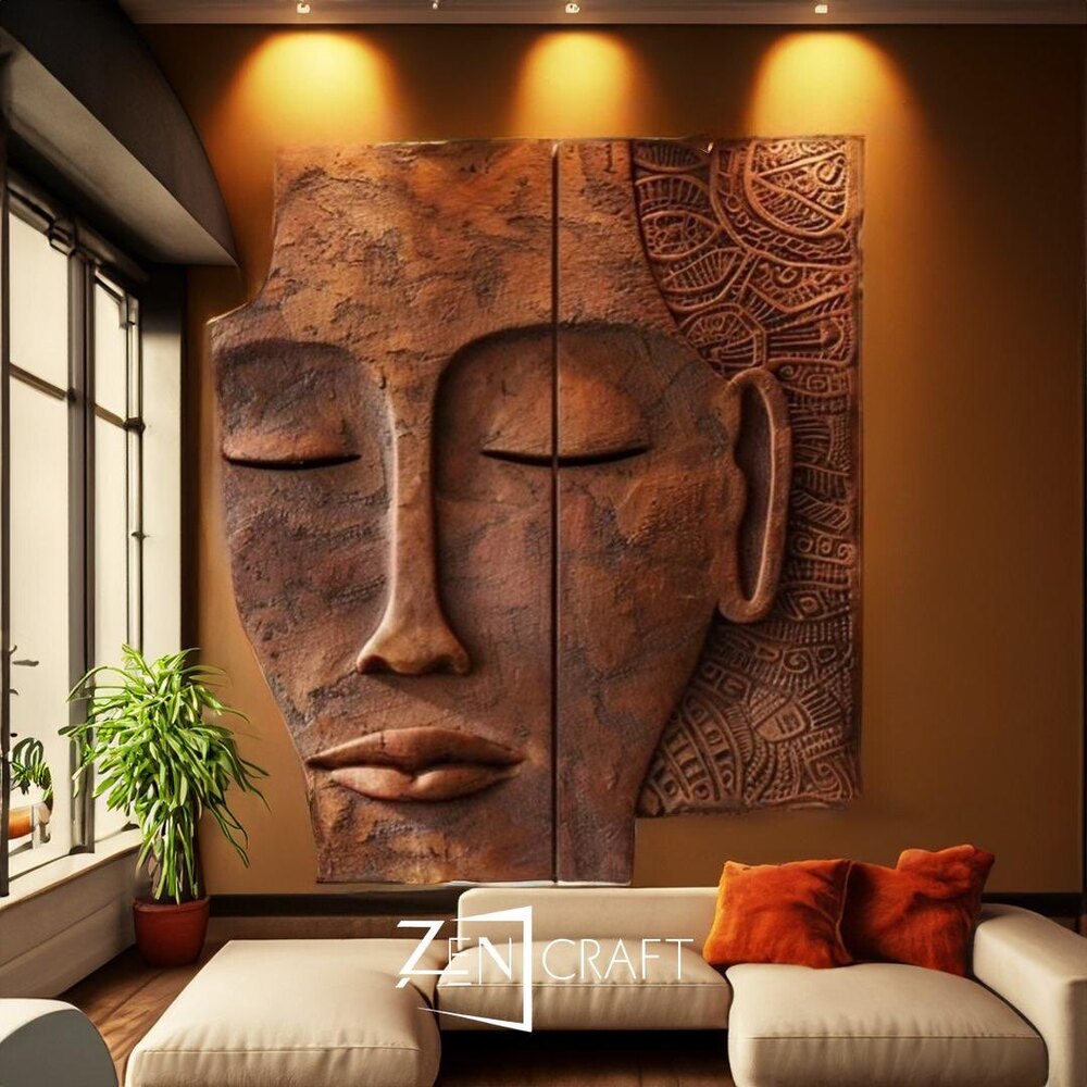 Zen Yüzü 3 Boyutlu Minimalist Kabartma Tablo ||| SYT-0003