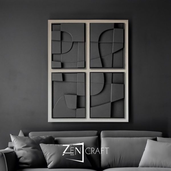 zenncraftt_254150ddeb97e842b0210c2ffdc13534 Geometrik Dizilim 3 Boyutlu Minimalist Siyah Geometrik Tablo ||| RLF-0008