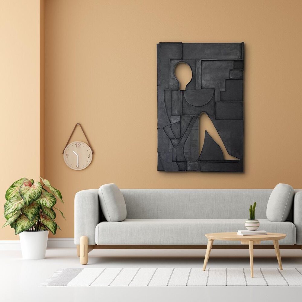 Gölgedeki Siluet 3 Boyutlu Minimalist Soyut Figür Tablo ||| RLF-0007