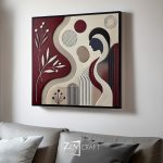 Doğanın Hikayesi 3 Boyutlu Minimalist Soyut Tablo ||| RLF-0011