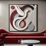 Zarif Kanatlar 3 Boyutlu Minimalist Soyut Tablo ||| MNM-0002