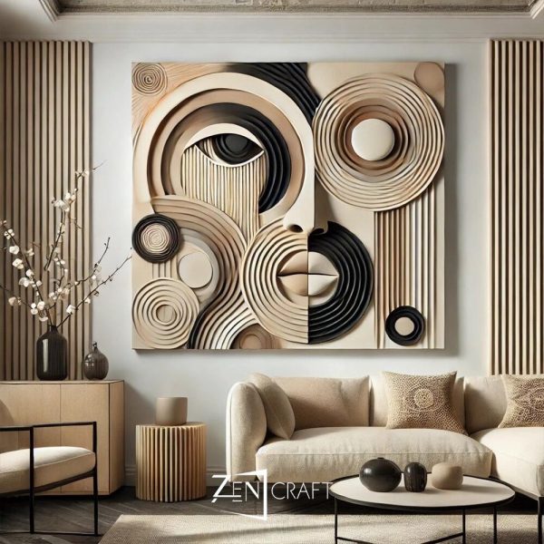 Ruhun Yansımaları 3 Boyutlu Minimalist Soyut Yüz Tablo ||| BYK-0013