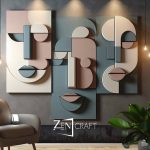 Modern Formlar 3 Parçalı 3 Boyutlu Tablo ||| SYT-0016