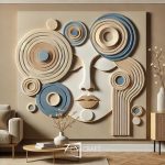 Sükûnetin Sesi 3 Boyutlu Minimalist Soyut Yüz Tablo ||| BYK-0008