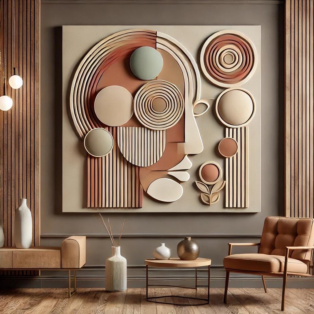 Düşler ve Çizgiler 3 Boyutlu Minimalist Geometrik Tablo ||| 3D-0002