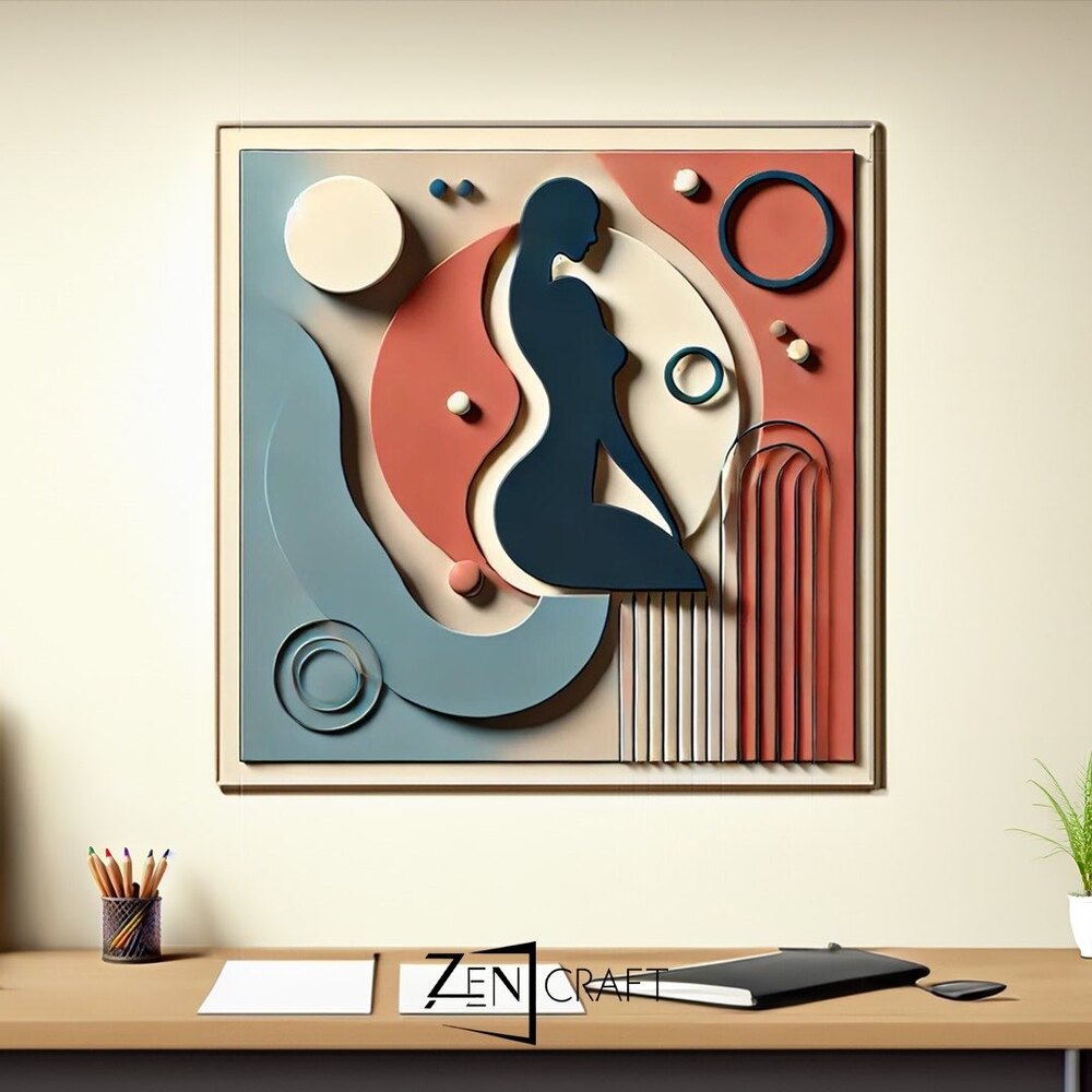 Ruhun Akışı 3 Boyutlu Minimalist Soyut Figür Tablo ||| MNM-0007