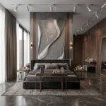 Gümüş Senfoni Modern Yönetici Odası 3D Duvar Tablosu ||| ISY-0001